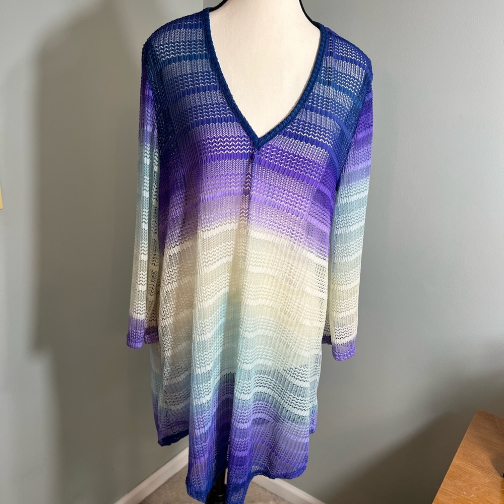 Jordan Taylor Ombre Blue and Purple Swim Cover-Up